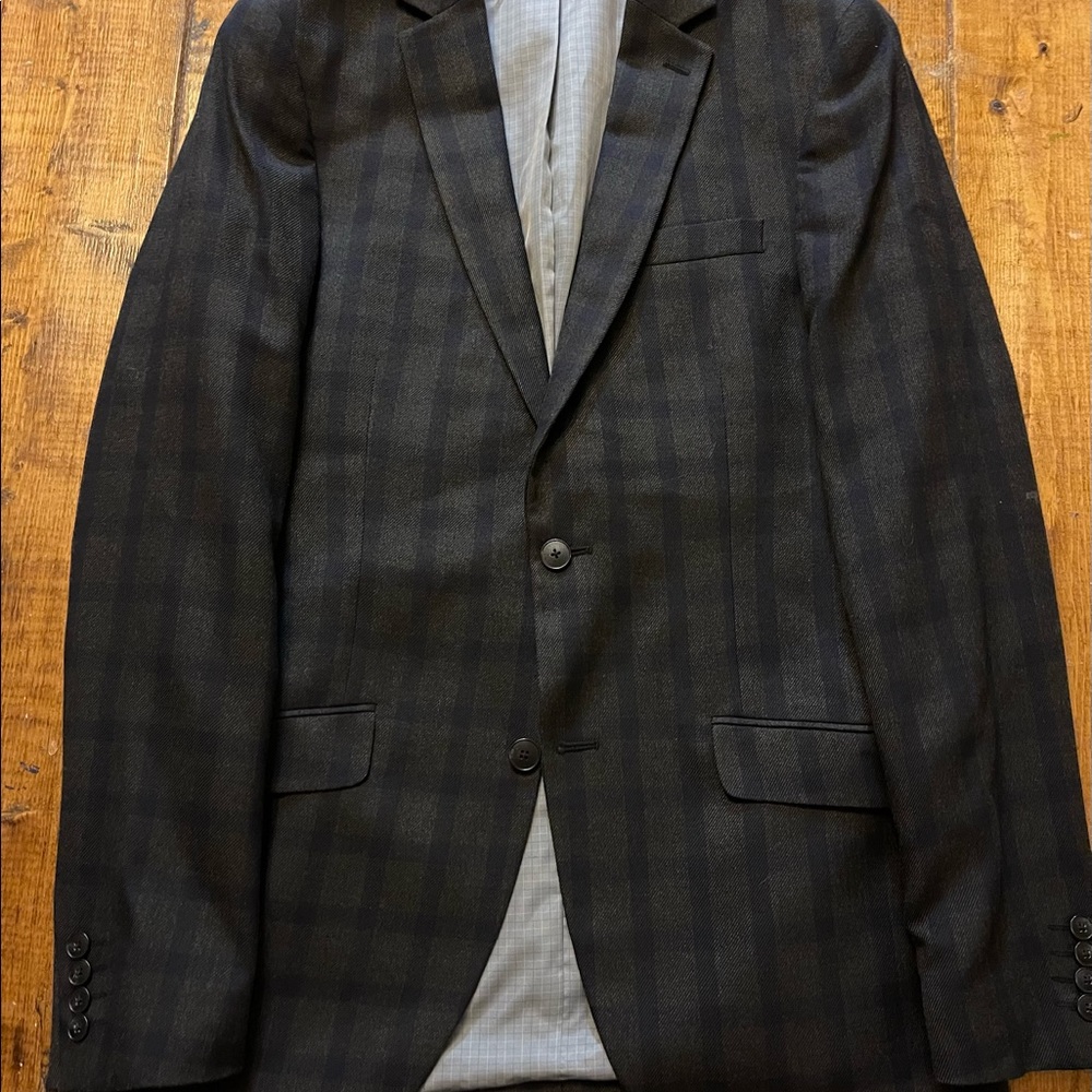 JF J. Ferrar Sports Coat Blazer Jacket 40L Plaid